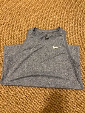 Nike Blue Heathered Performance Tank Top
